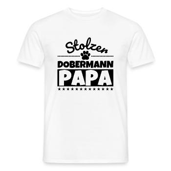 Dobermann lustig Herrchen Hund - Männer T-Shirt - Weiß - Vorne - AI Model Male 178 dark (178cm)