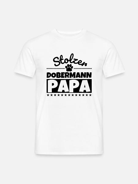 Dobermann lustig Herrchen Hund - Männer T-Shirt - Weiß