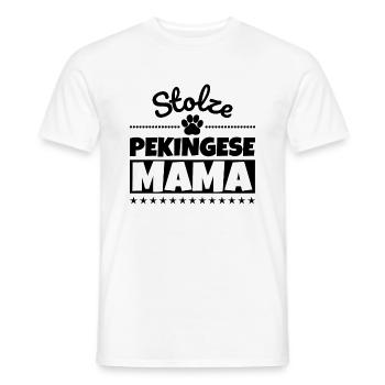 Stolze Pekingese Mama - Männer T-Shirt - Weiß - Vorne - AI Model Male 178 dark (178cm)