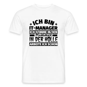 IT-Manager Geschenk lustig Himmel Hölle - Männer T-Shirt - Weiß - Vorne - AI Model Male 178 dark (178cm)
