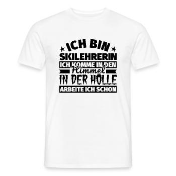 Skilehrerin Geschenk lustig Himmel Hölle - Männer T-Shirt - Weiß - Vorne - AI Model Male 178 dark (178cm)