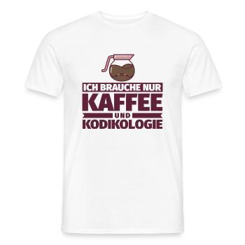 Ich brauche nur Kaffee und Kodikologie - Männer T-Shirt - Weiß - Vorne - AI Model Male 178 dark (178cm)