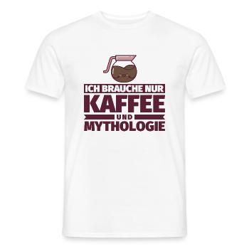 Ich brauche nur Kaffee und Mythologie - Männer T-Shirt - Weiß - Vorne - AI Model Male 178 dark (178cm)