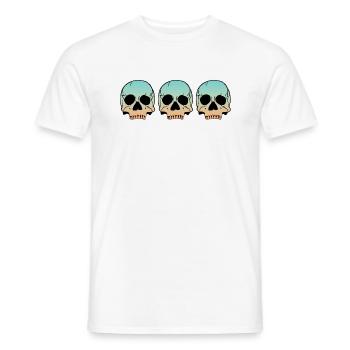 3 Skulls - Männer T-Shirt - Weiß - Vorne - AI Model Male 178 dark (178cm)