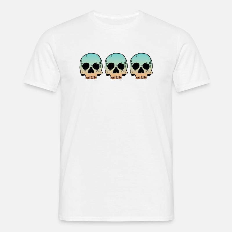 3 Skulls - Männer T-Shirt - Weiß