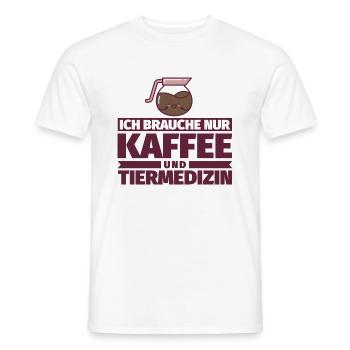 Ich brauche nur Kaffee und Tiermedizin - Männer T-Shirt - Weiß - Vorne - AI Model Male 178 dark (178cm)