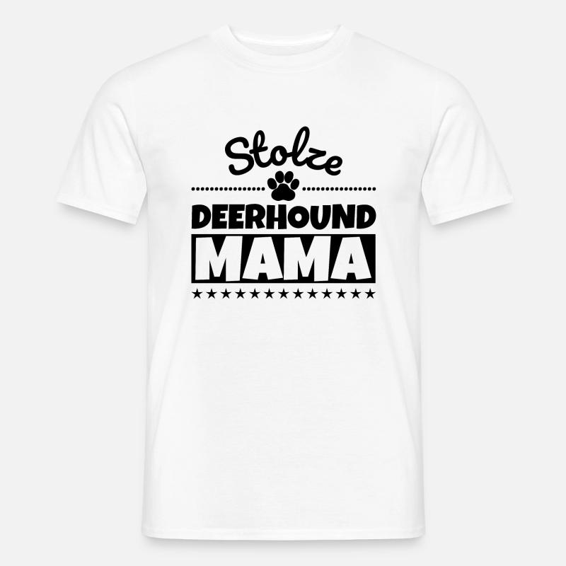 Stolze Deerhound Mama - Männer T-Shirt - Weiß
