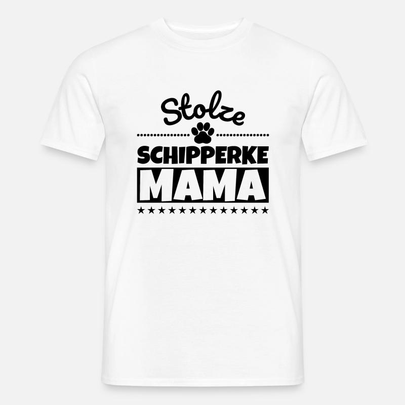Stolze Schipperke Mama - Männer T-Shirt - Weiß
