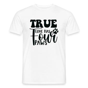 True Love Has Four Paws - Männer T-Shirt - Weiß - Vorne - AI Model Male 178 dark (178cm)