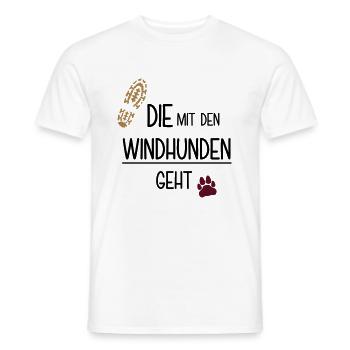 Die mit den Windhunden geht - Männer T-Shirt - Weiß - Vorne - AI Model Male 178 dark (178cm)
