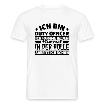 Duty Officer Geschenk lustig Himmel Hölle - Männer T-Shirt - Weiß - Vorne - AI Model Male 178 dark (178cm)