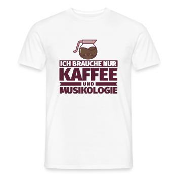 Ich brauche nur Kaffee und Musikologie - Männer T-Shirt - Weiß - Vorne - AI Model Male 178 dark (178cm)