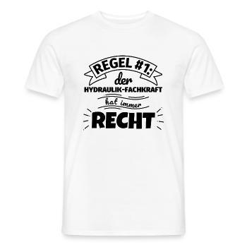 Hydraulik-Fachkraft Geschenke – Hat immer Recht - Männer T-Shirt - Weiß - Vorne - AI Model Male 178 dark (178cm)