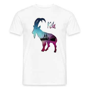 Köln Geißbock Hennes - Männer T-Shirt - Weiß - Vorne - AI Model Male 178 dark (178cm)
