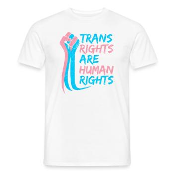 Trans Rights are Human rights Trans LGBT Pride - T-shirt homme - blanc - Devant - AI Model Male 178 dark (178cm)