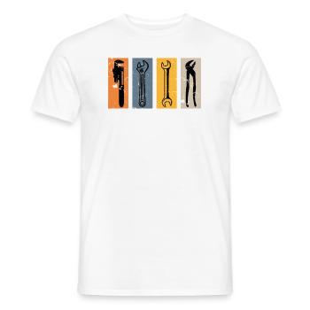 Plombier outil de visseuse artisan - T-shirt homme - blanc - Devant - AI Model Male 178 dark (178cm)