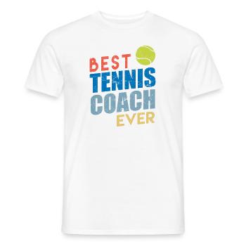 Tennis jeu de tennis entraîneur de tennis amusement - T-shirt homme - blanc - Devant - AI Model Male 178 dark (178cm)