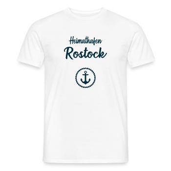 Heimathafen Rostock Ostsee Küste Meer Segeln - Männer T-Shirt - Weiß - Vorne - AI Model Male 178 dark (178cm)
