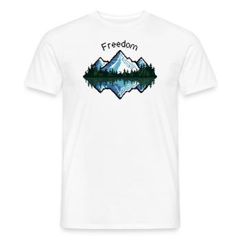 Montagnes de la liberté avec forêt - Pixel Art - T-shirt homme - blanc - Devant - AI Model Male 178 dark (178cm)