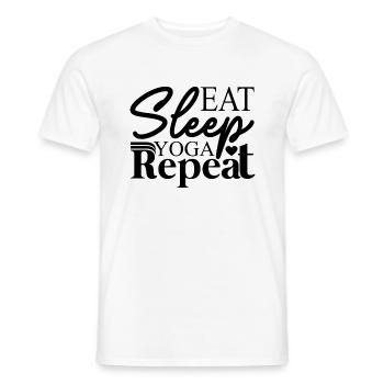 Eat Sleep Yoga Repeat - Men's T-Shirt - white - Front - AI Model Male 178 dark (178cm)
