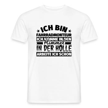 Fahrradmonteur Geschenk lustig Himmel Hölle - Männer T-Shirt - Weiß - Vorne - AI Model Male 178 dark (178cm)