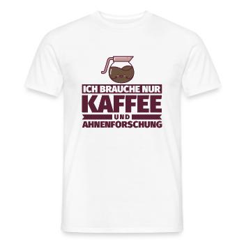 Ich brauche nur Kaffee und Ahnenforschung - Männer T-Shirt - Weiß - Vorne - AI Model Male 178 dark (178cm)