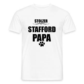 Stafford Dog - Stafford Mama - Stafford Papa - Dog - Männer T-Shirt - Weiß - Vorne - AI Model Male 178 dark (178cm)
