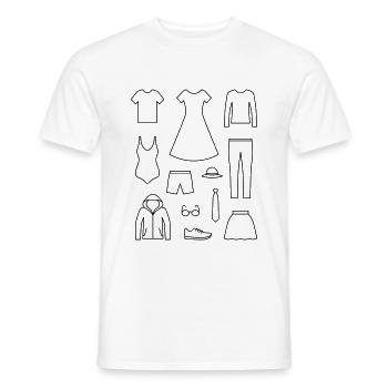 Clothing - Men's T-Shirt - white - Front - AI Model Male 178 dark (178cm)