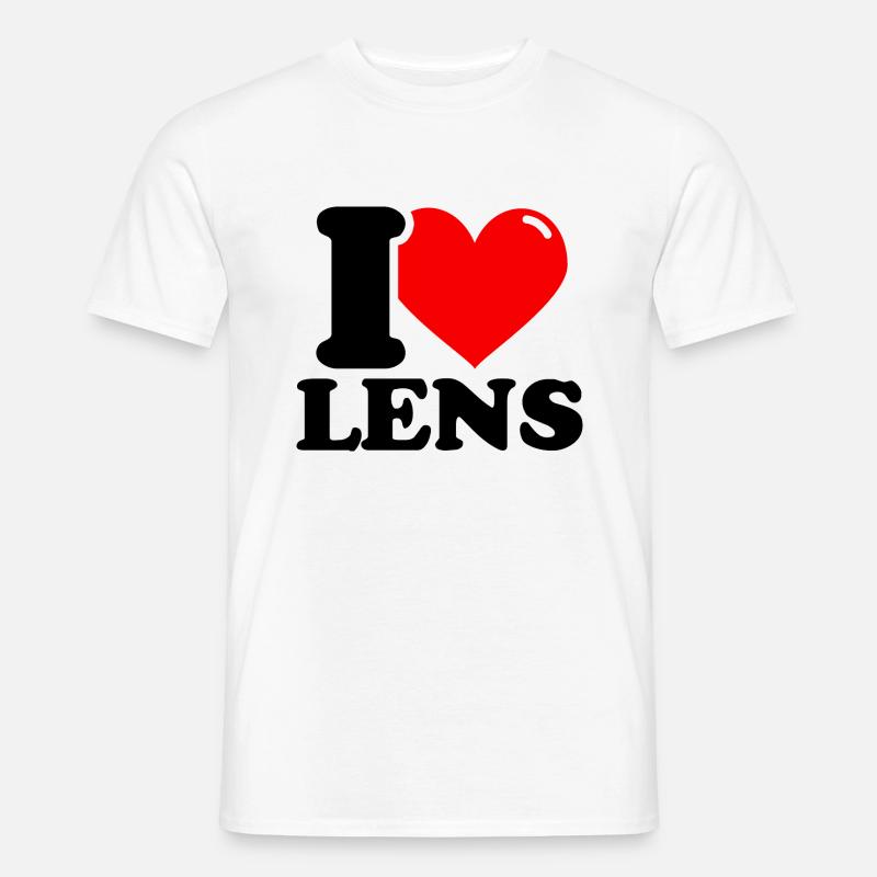 Ich liebe Lens - Männer T-Shirt - Weiß