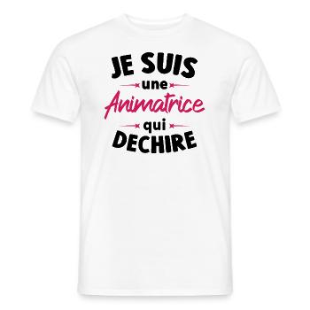 Je suis une Animatrice qui déchire - T-shirt homme - blanc - Devant - AI Model Male 178 dark (178cm)