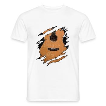 Guitar - Guitarist Acoustic Musician Gift - Men's T-Shirt - white - Front - AI Model Male 178 dark (178cm)