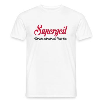 Supergeil - Männer T-Shirt - Weiß - Vorne - AI Model Male 178 dark (178cm)