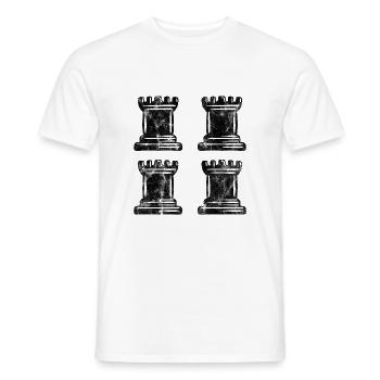 Retro Schach Schachspieler Schachmatt Schachfigur - Männer T-Shirt - Weiß - Vorne - AI Model Male 178 dark (178cm)