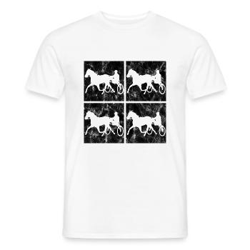 Trotteur trotter dans un style rétro ou vintage - T-shirt homme - blanc - Devant - AI Model Male 178 dark (178cm)