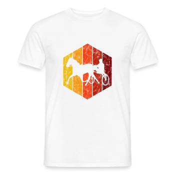 Trotter courses de trot dans un style rétro ou vintage - T-shirt homme - blanc - Devant - AI Model Male 178 dark (178cm)