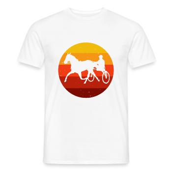 Trotter courses de trot dans un style rétro ou vintage - T-shirt homme - blanc - Devant - AI Model Male 178 dark (178cm)