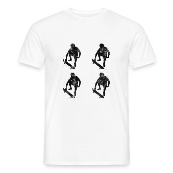 Skateboarder Skateboard Skater Skate Skateing - T-shirt homme - blanc - Devant - AI Model Male 178 dark (178cm)