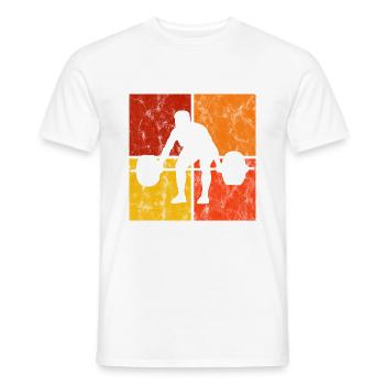 Musculation Bodybuilder GYM Fitnessstudio Retro - T-shirt homme - blanc - Devant - AI Model Male 178 dark (178cm)