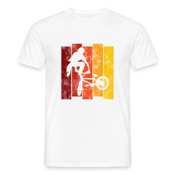 Cadeau rétro de vélo de vélo BMX Vélo Motocross - T-shirt homme - blanc - Devant - AI Model Male 178 dark (178cm)
