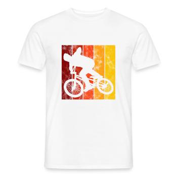 Cadeau rétro de vélo de vélo BMX Vélo Motocross - T-shirt homme - blanc - Devant - AI Model Male 178 dark (178cm)
