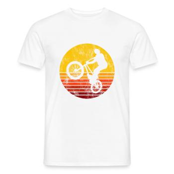 Cadeau rétro de vélo de vélo BMX Vélo Motocross - T-shirt homme - blanc - Devant - AI Model Male 178 dark (178cm)