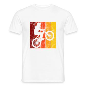 Cadeau rétro de vélo de vélo BMX Vélo Motocross - T-shirt homme - blanc - Devant - AI Model Male 178 dark (178cm)