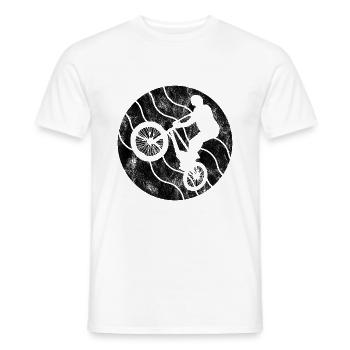 Cadeau rétro de vélo de vélo BMX Vélo Motocross - T-shirt homme - blanc - Devant - AI Model Male 178 dark (178cm)
