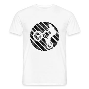 Cadeau rétro de vélo de vélo BMX Vélo Motocross - T-shirt homme - blanc - Devant - AI Model Male 178 dark (178cm)