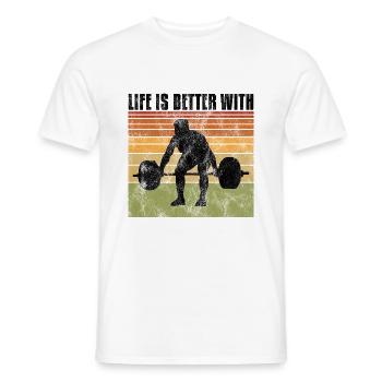 life is better with bodybuilding GYM Bodybuilder - Men's T-Shirt - white - Front - AI Model Male 178 dark (178cm)