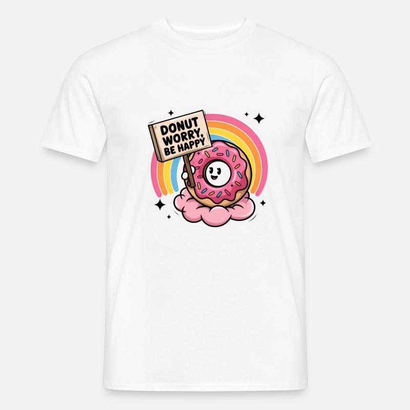 Donut-Sorge, sei glücklich - Männer T-Shirt - Weiß