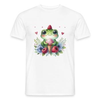 Niedlicher Frosch Aquarell - Männer T-Shirt - Weiß - Vorne - AI Model Male 178 dark (178cm)