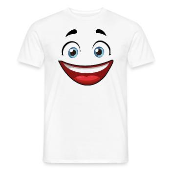 Witziges Gesicht für deine Textilien - Männer T-Shirt - Weiß - Vorne - AI Model Male 178 dark (178cm)