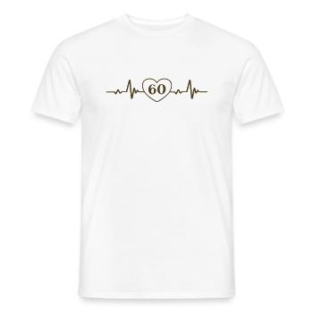 60e anniversaire Coeur 60 - T-shirt homme - blanc - Devant - AI Model Male 178 dark (178cm)
