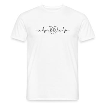 60e anniversaire Coeur 60 - T-shirt homme - blanc - Devant - AI Model Male 178 dark (178cm)